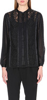 Thumbnail for your product : Temperley London Satin-trim lace shirt