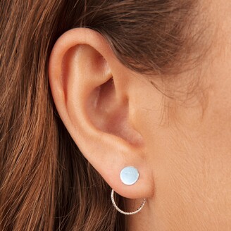 Lucy Ashton Jewellery Lucy Ashton Large Disc & Circle Stud Earrings Ear Jacket Sterling Silver