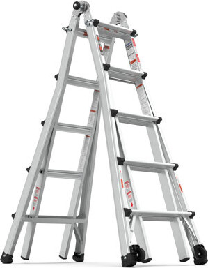 WFX Utility Aluminum Multi-Position Ladder With Wheels 300 Lbs Weight Rating