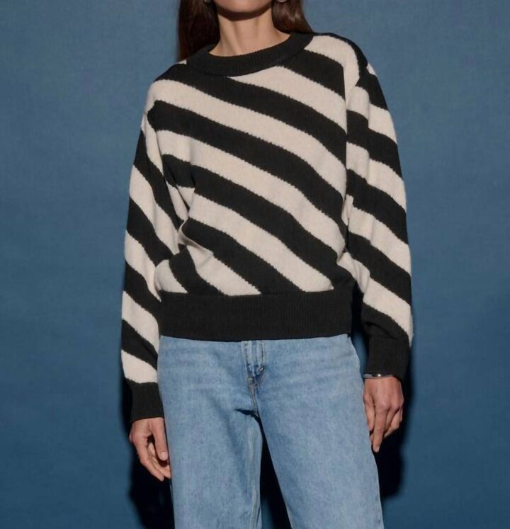 Nation Ltd. Fabienne Sweater In Parchment Regatta Stripe