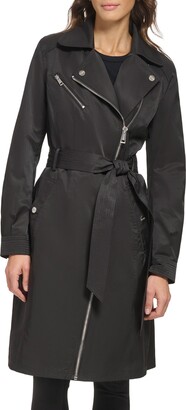 GUESS Asymmetric Belted Trench Coat
