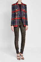 Thumbnail for your product : Balmain Plaid Blazer with Wool and Linen