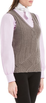 Max Studio Heathered Wool And Alpaca Sweater Vest