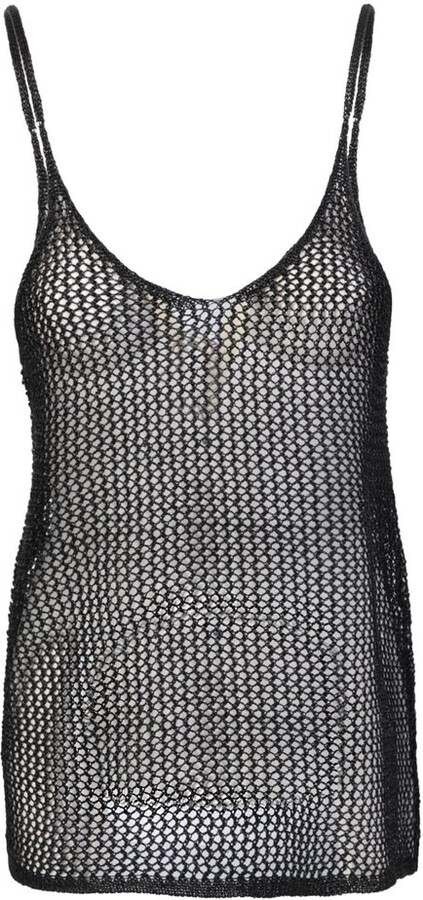 Dodo Bar Or Open Knit Metallic Tank Top
