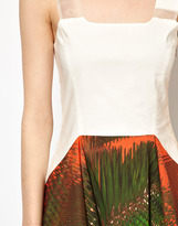 Thumbnail for your product : Chalayan Grey Line Gray Line Handkerchief Sleeveless Dress in Print