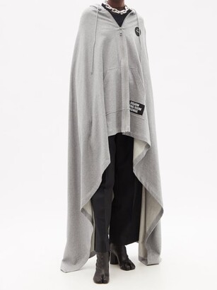 Raf Simons Hooded Cotton-jersey Sweatshirt Cape - Grey