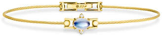 Paul Morelli Moonstone Cabochon & Diamond Wire Bracelet in 18K Gold