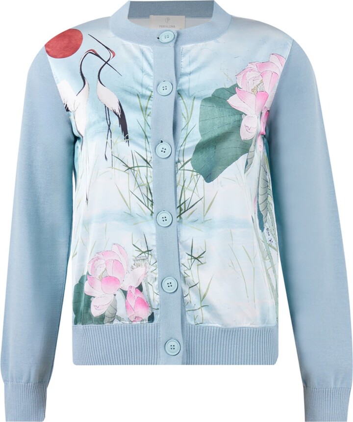 Peraluna Melinda Organic Cotton Cardigan In Powder Blue