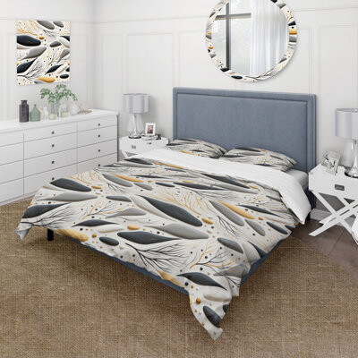 Design Art Grey Minimalist Earthy Landscape I Duvet Cover Set