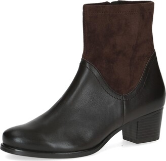 Bottines Femme Caprice 9-9-25153-29 - Talon Bloc 4,5 Cm - Cuir - Fermeture Lacets Et Zip