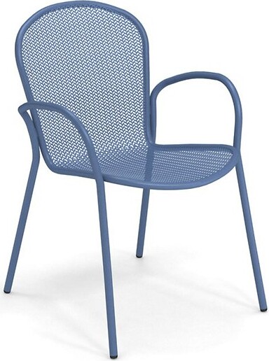 emu Ronda 2.0 Outdoor Stacking Armchair Set of 4 in Blue