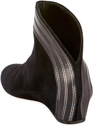 Alaia Perforated Suede Wedge Pull-On Booties