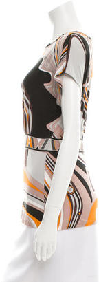 Emilio Pucci Abstract Print Gathered Top