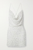 Thumbnail for your product : retrofete Mich Draped Embellished Tulle Mini Dress - White