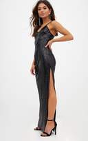 Thumbnail for your product : PrettyLittleThing Petite Rose Gold Side Split Sequin Maxi Dress