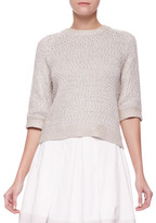 Thumbnail for your product : Rebecca Taylor Foil Knit Keyhole Sweater