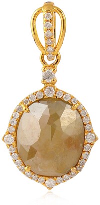 Artisan 18k Yellow Gold Ice Diamond Designer Pendant Handmade Jewelry