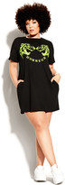 Thumbnail for your product : City Chic Honour Dress - neon print
