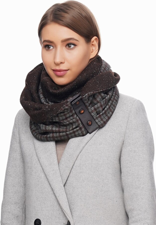 Etsy Women Plaid Scarf Brown Tweed Winter Gift For Her