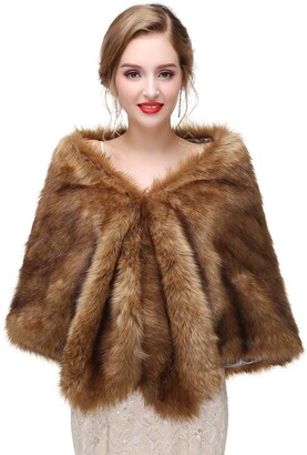 brown fur shrug
