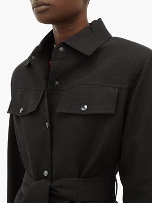 Art School - Patch-pocket Cotton-linen Utility Jacket - Black