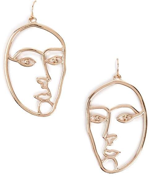 Forever 21 Face Outline Drop Earrings - ShopStyle