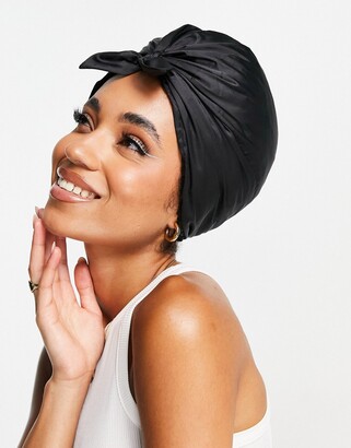 ASOS DESIGN sleep bonnet in black satin - ShopStyle Hair Accessories
