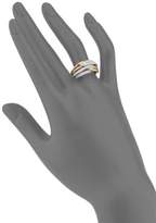 Thumbnail for your product : David Yurman Labyrinth Double-Loop Ring with Diamonds in Gold