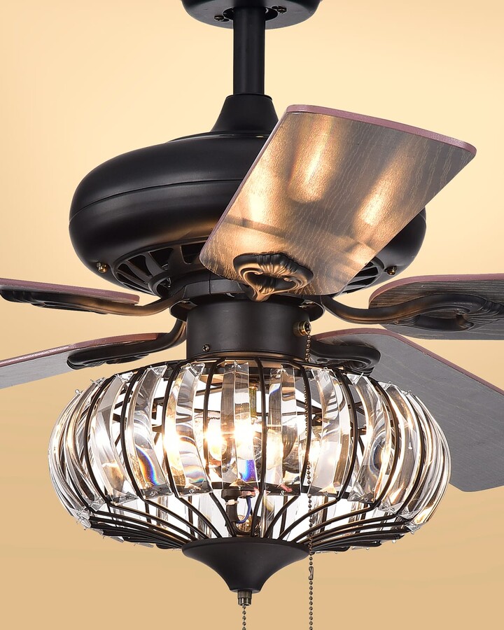 Home Accessories Round Crystal Chandelier Ceiling Fan