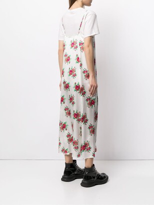 R 13 Floral-Print Silk Slip Dress
