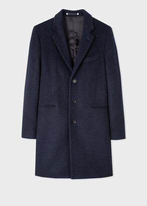 Paul Smith Men's Dark Navy Wool-Blend Epsom Coat