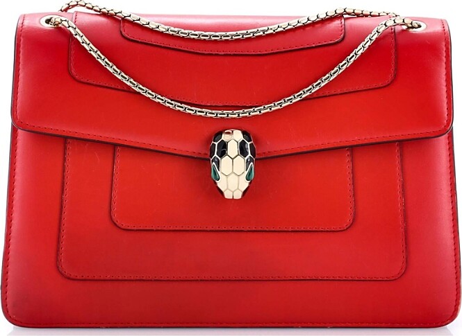 Pre-Owned Bvlgari Medium Serpenti Forever Square Shoulder Bag Leather