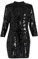 Thumbnail for your product : boohoo NEW Womens Premium Embellished 3/4 Sleeve Oriental Shift Dress in Black