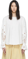 Thumbnail for your product : See by Chloe White Poplin Floral Embroidery Blouse