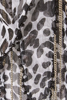 Thumbnail for your product : Chan Luu Embellished Leopard-print Georgette Scarf - Leopard print