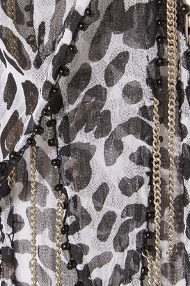 Chan Luu Embellished Leopard-print Georgette Scarf - Leopard print