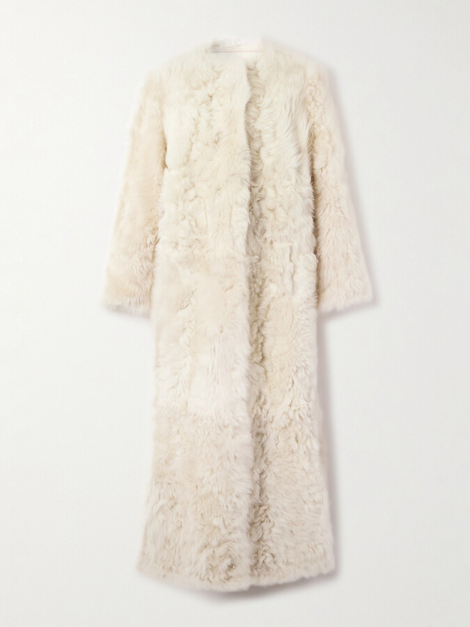 Yves Salomon Shearling Coat - White