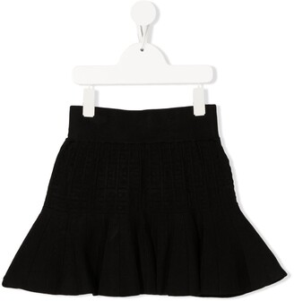 Givenchy Kids Logo-Waistband Tiered Skirt