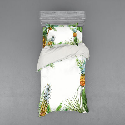 Ambesonne Pineapple Duvet Cover Set