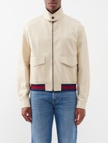 Thumbnail for your product : Gucci Web Stripe Leather Jacket