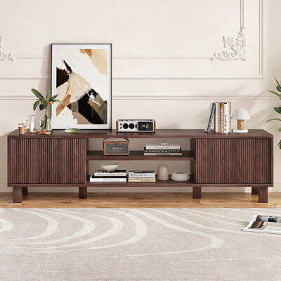 George Oliver Modern TV Stand Large Media Console with Storage Open Shelves Stylish Entertainment Center for Living Room
