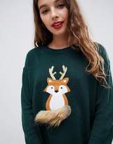 Thumbnail for your product : Brave Soul foxie christmas jumper dress