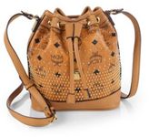 Thumbnail for your product : MCM Gold Visetos Mini Coated-Canvas Drawstring Bucket Bag
