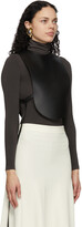 Thumbnail for your product : Loewe Black Leather Plastron Blouse