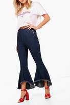 Thumbnail for your product : boohoo Raw Hem Extreme Flare Jeans