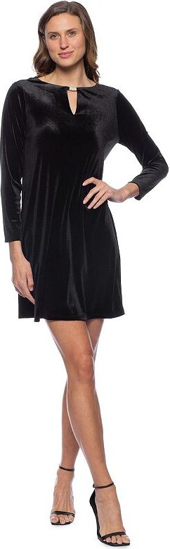 Women's Marina Velvet Dress with Brooch