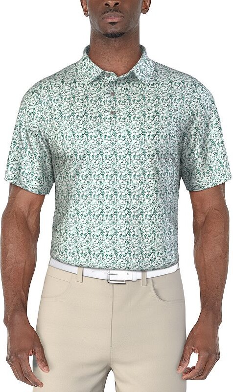 Men's Grand Slam Palm Leaves Short Sleeve Golf Polo Shirt