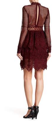 Romeo & Juliet Couture Mock Neck Long Sleeve Crochet Knit Dress