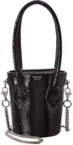 Thumbnail for your product : Salar Milano Celia Snake-Embossed Leather Bucket Bag