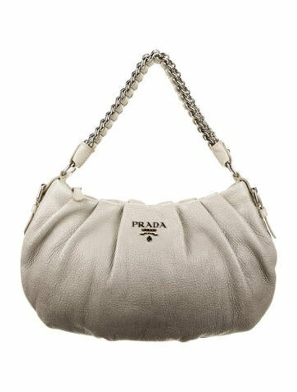 Prada Cervo Lux Chain Shoulder Bag Silver - ShopStyle